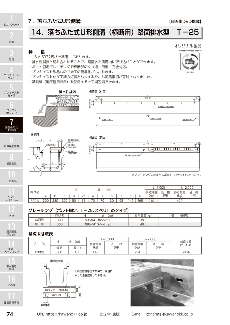 (横断用)路面排水型 74