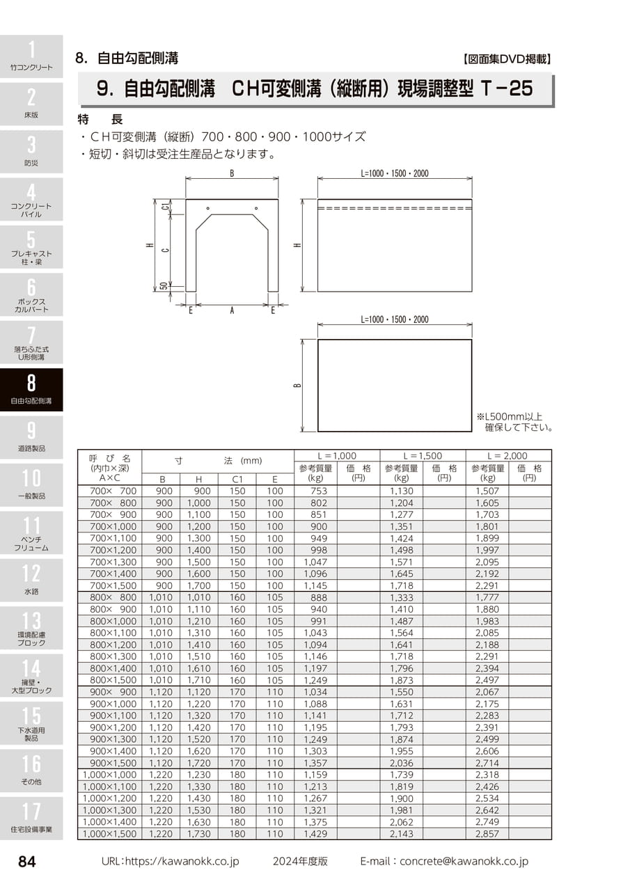 (縦断用)現場調整型 84