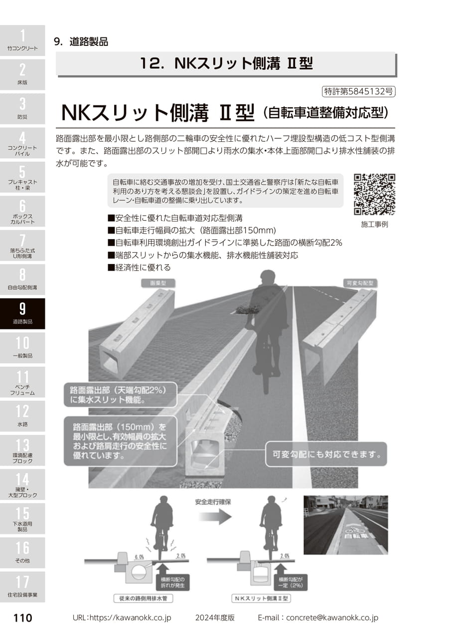 NKスリット側溝 Ⅱ型 110