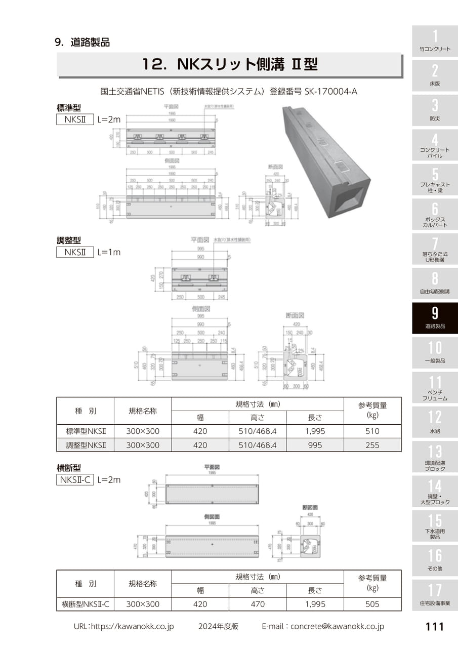 NKスリット側溝 Ⅱ型 111