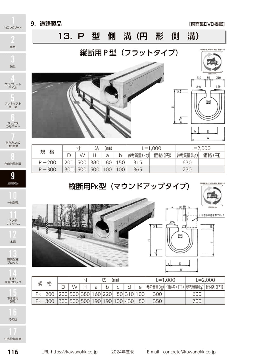 P型側溝(円形側溝) 116