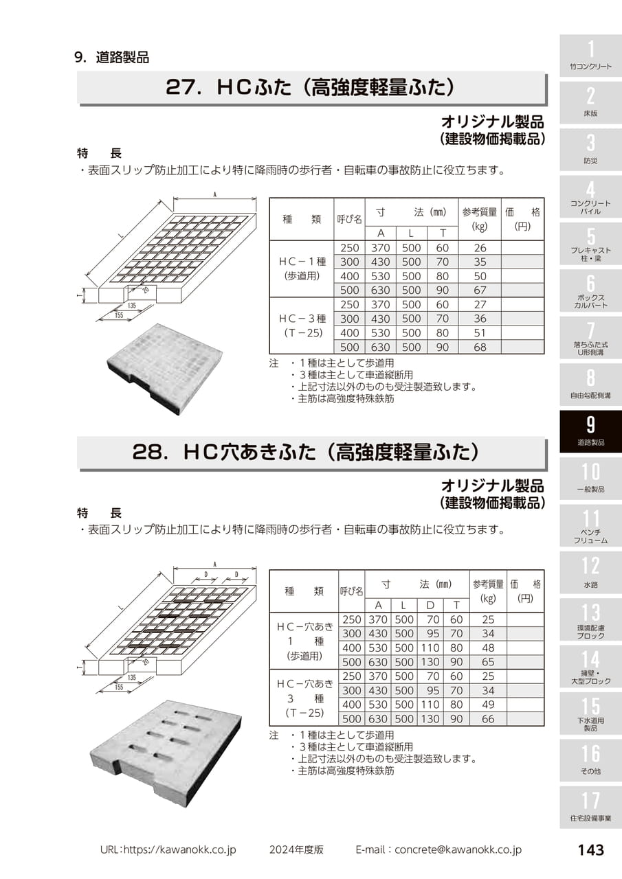 HCふた・穴あきふた 143