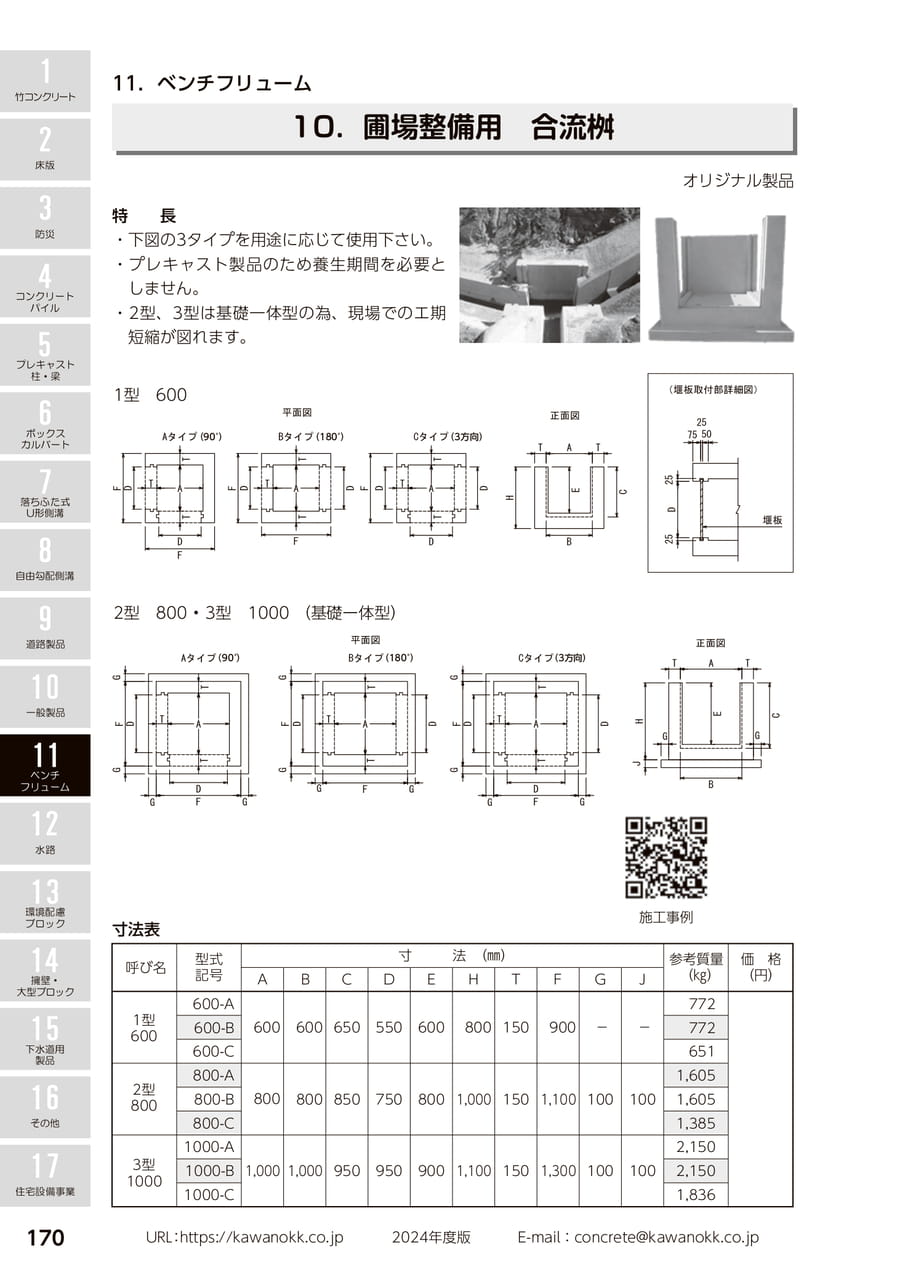 圃場整備用合流桝 170