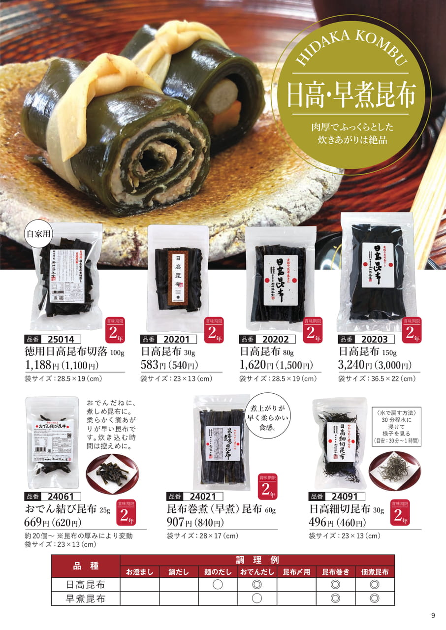 日高昆布、早煮昆布