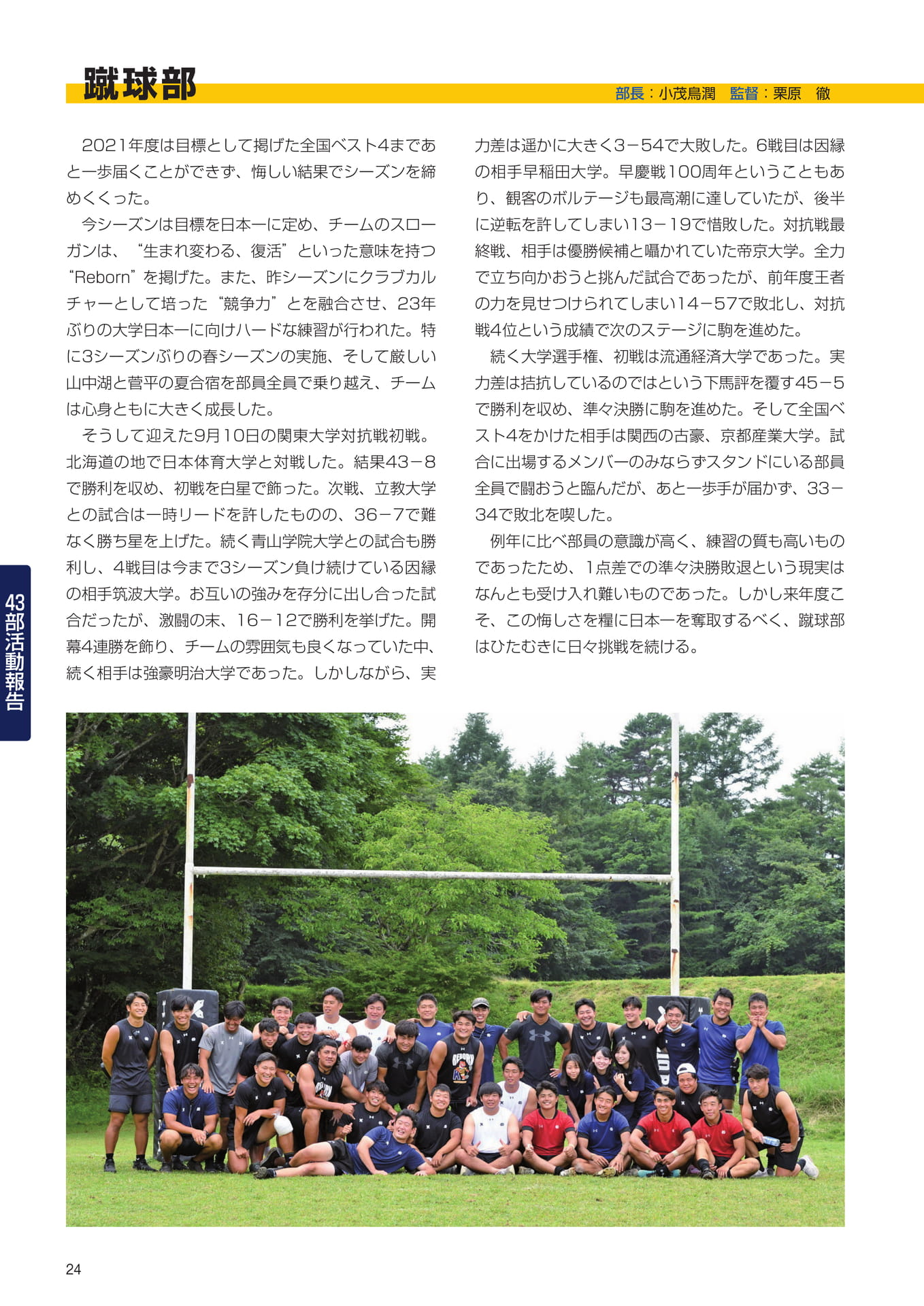 P24　43部紹介　蹴球部