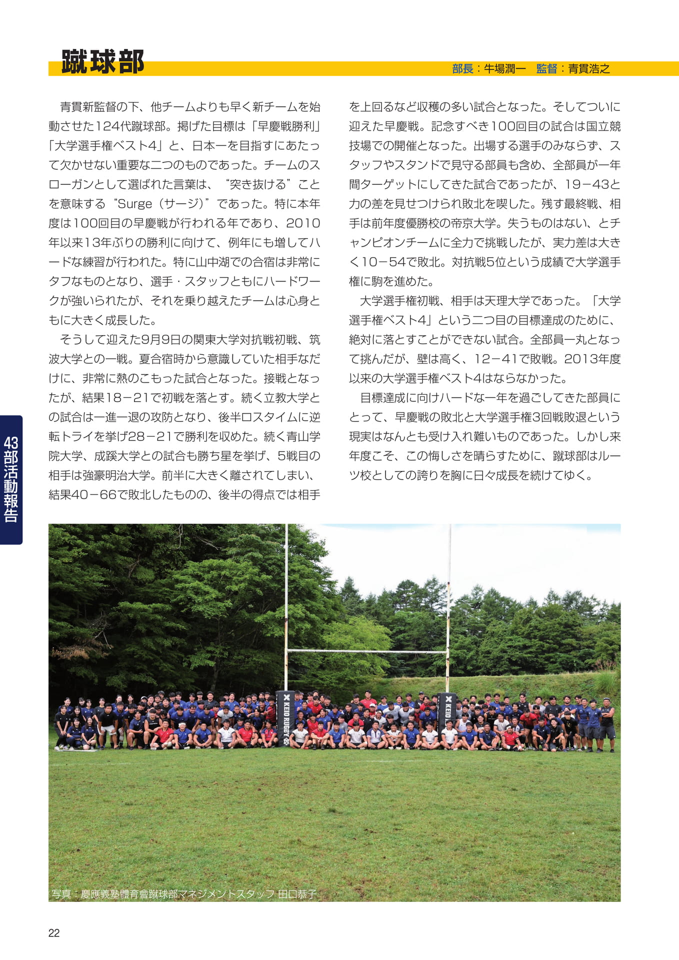 P22 43部紹介 蹴球部