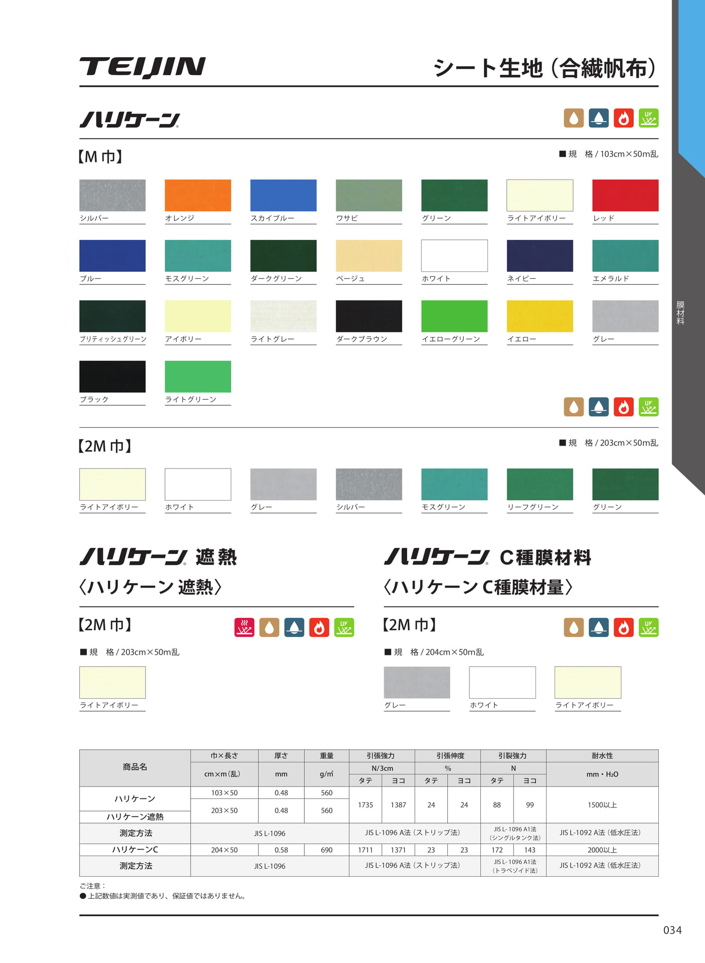 シート生地（合繊帆布）