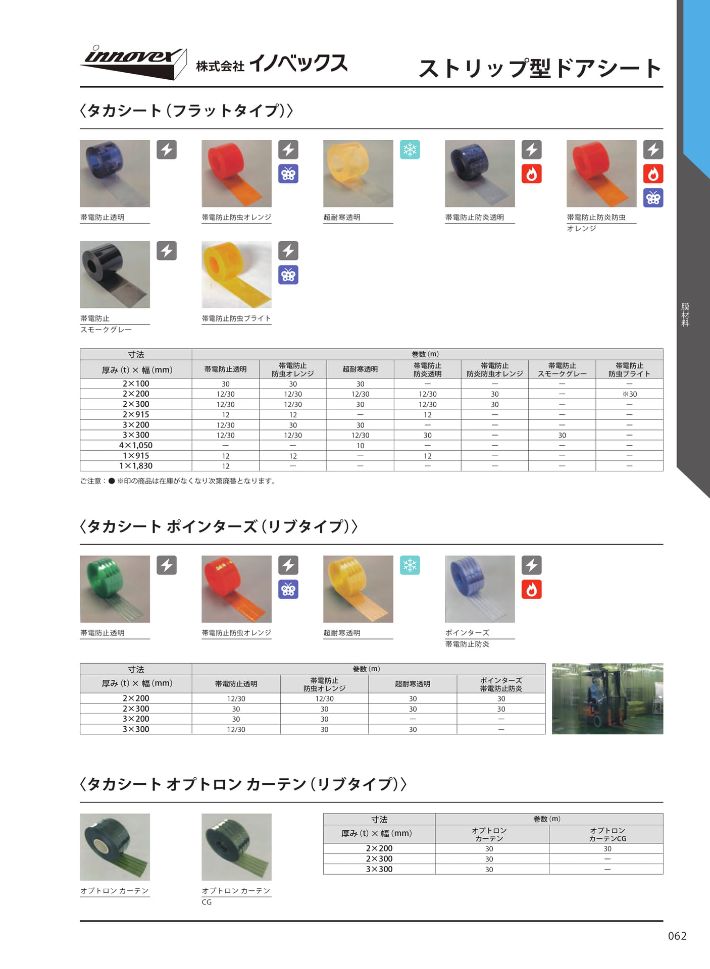 ストリップ型ドアシート