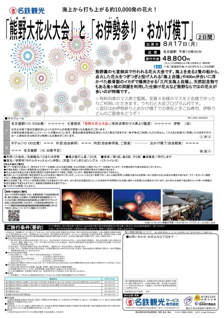 熊野花火大会とお伊勢参り・おかげ横丁