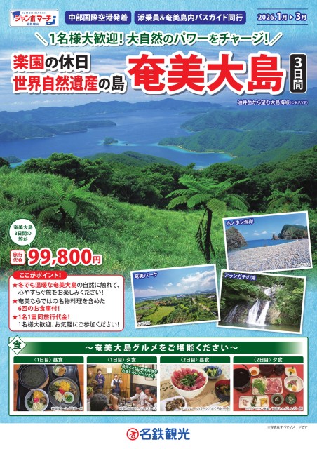 【添乗員同行】世界遺産の島 奄美大島3日間