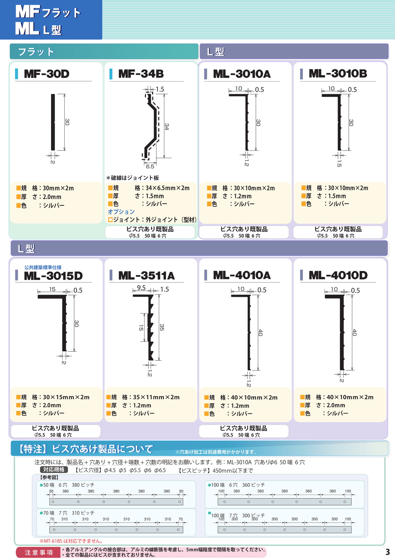 MF（フラット）・ML（L型）