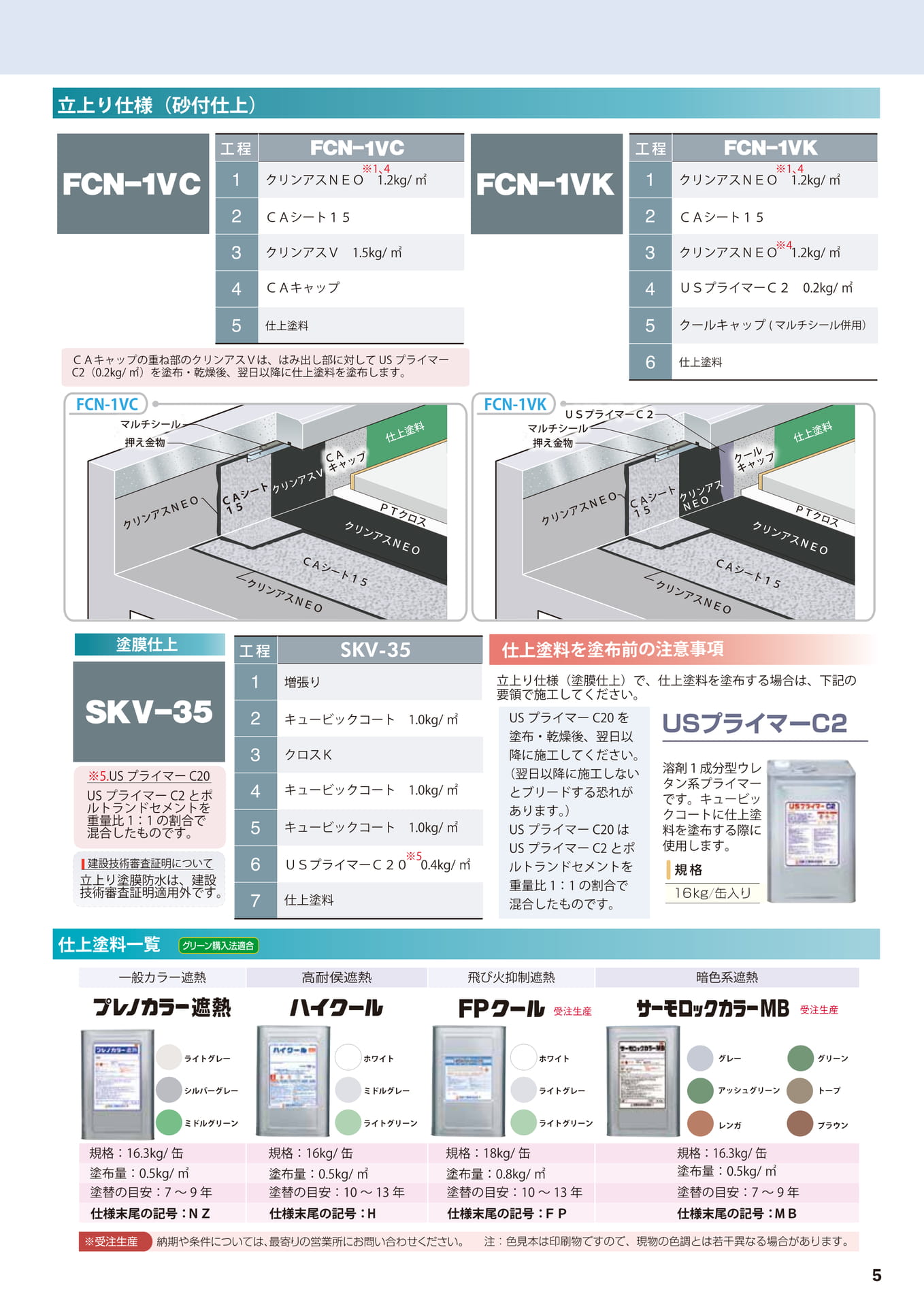 屋根保護仕様（立上り）