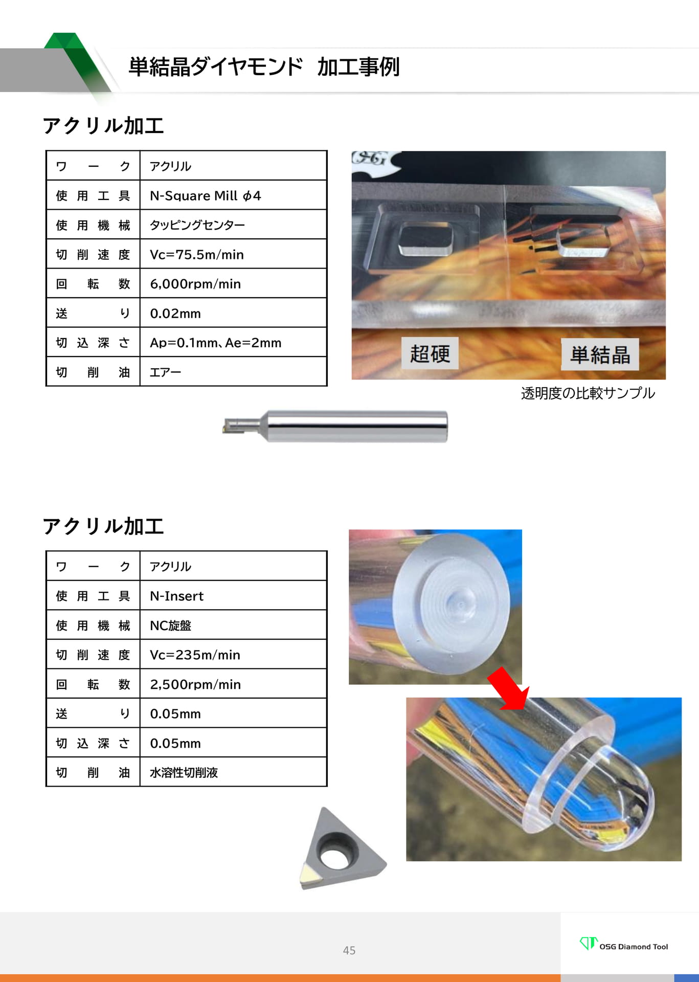単結晶ダイヤモンド加工事例