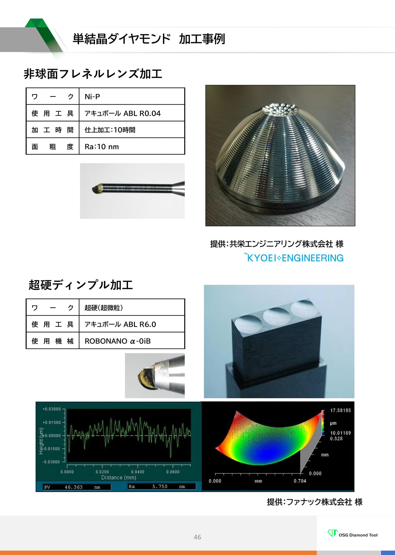 単結晶ダイヤモンド加工事例