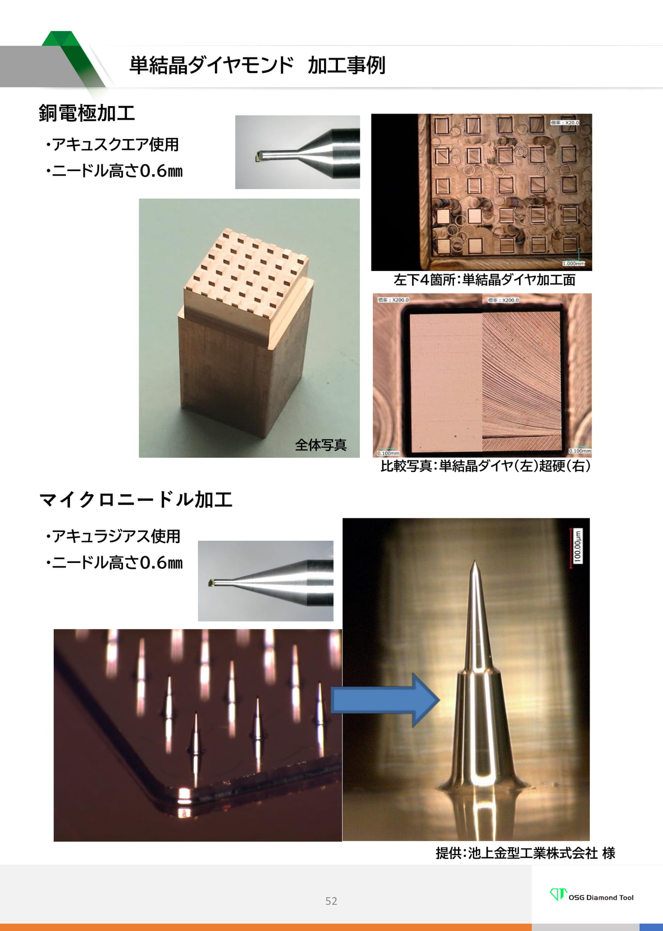 単結晶ダイヤモンド加工事例