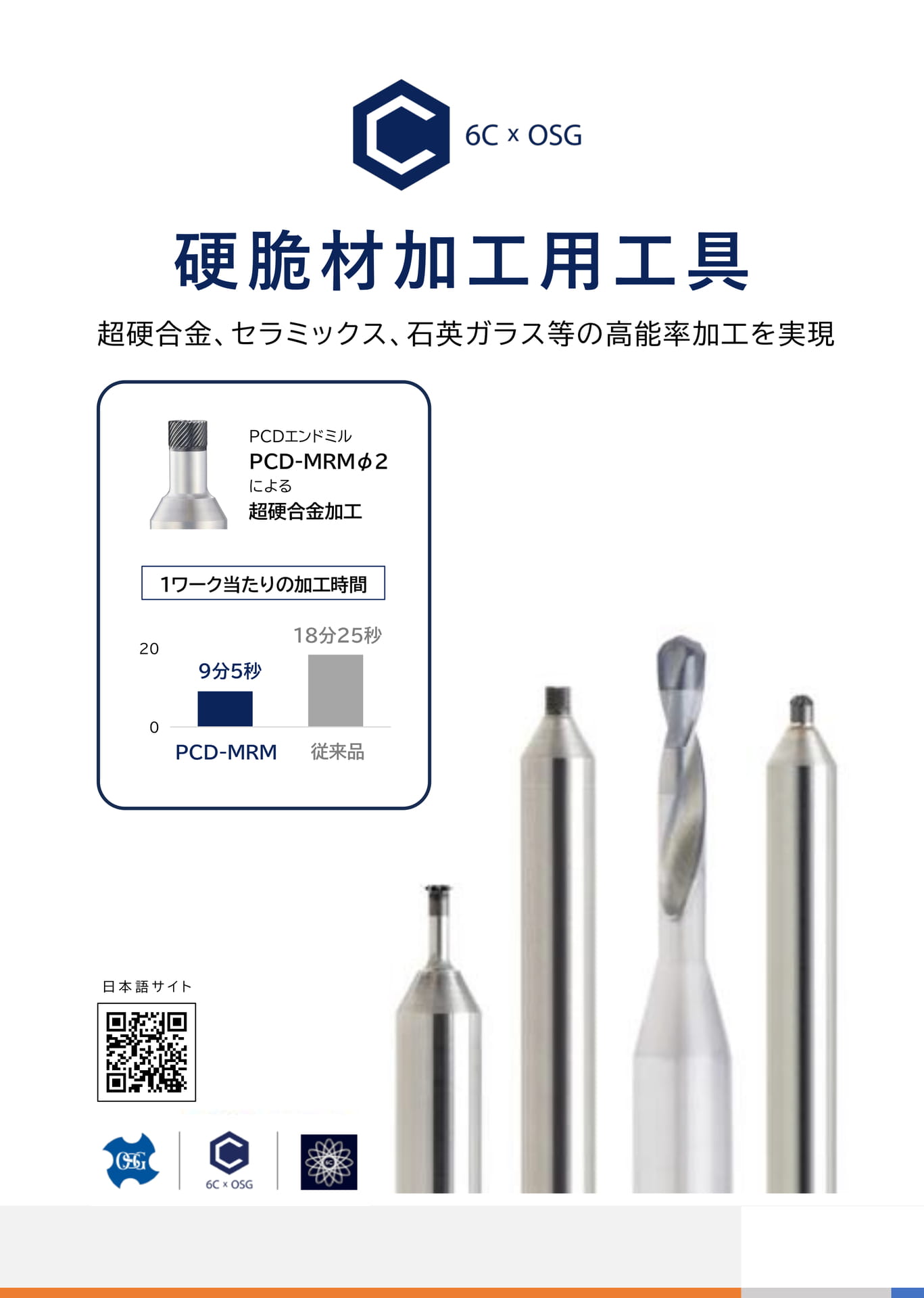 6C×OSG 硬脆材加工用工具