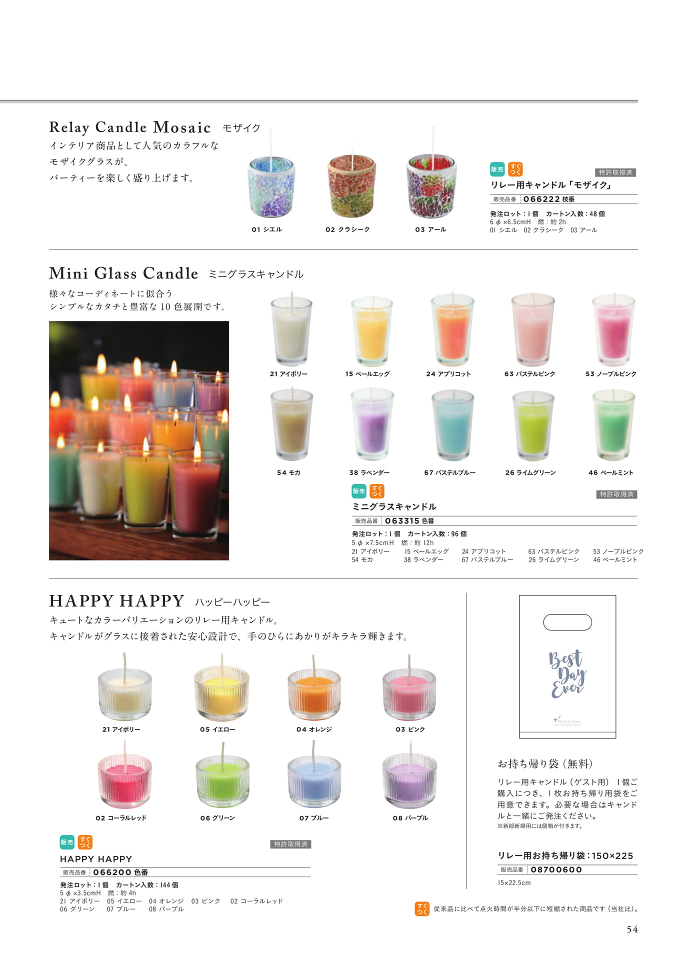 P54　Candle Buffet & Relay