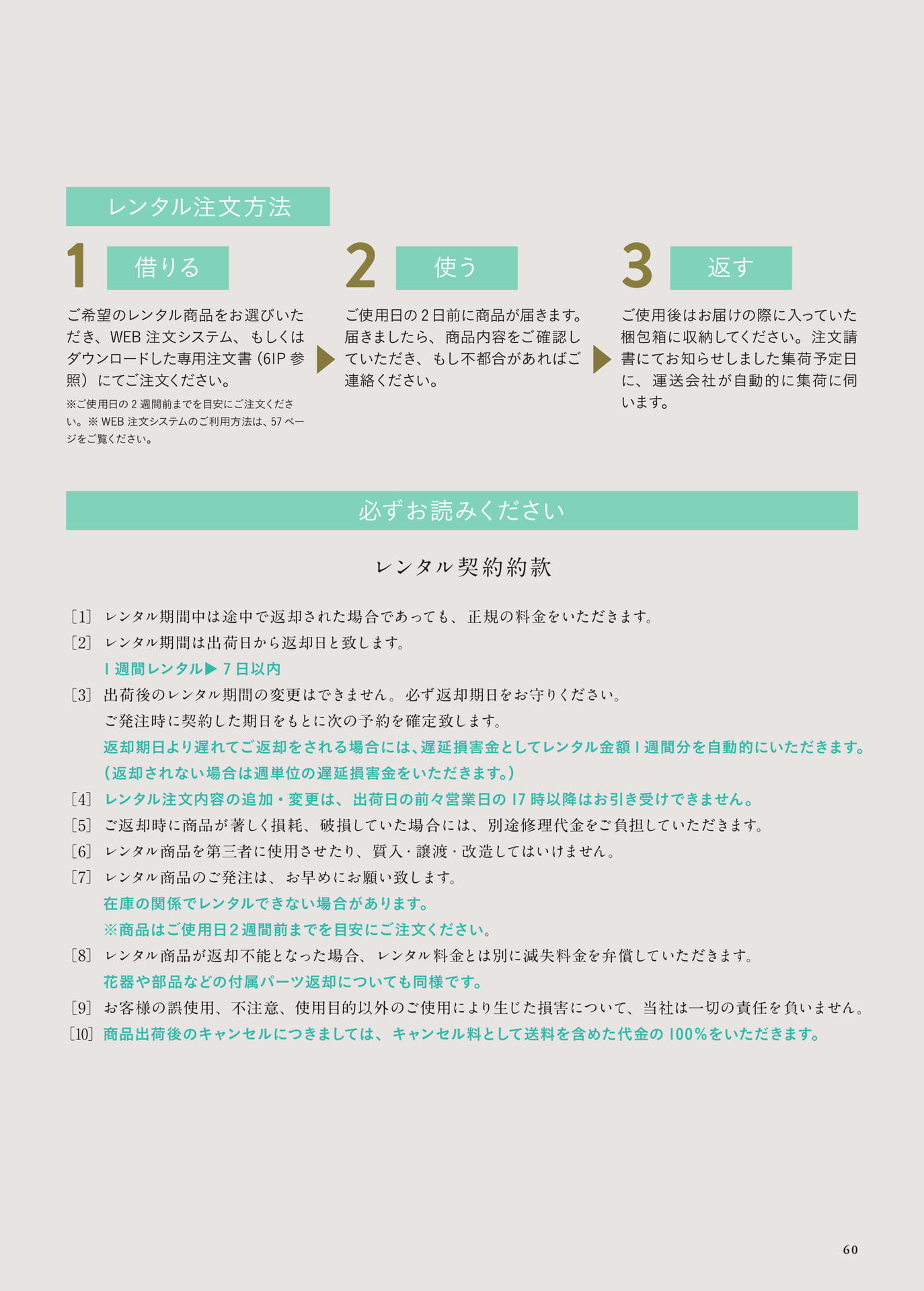 P60　レンタル約款