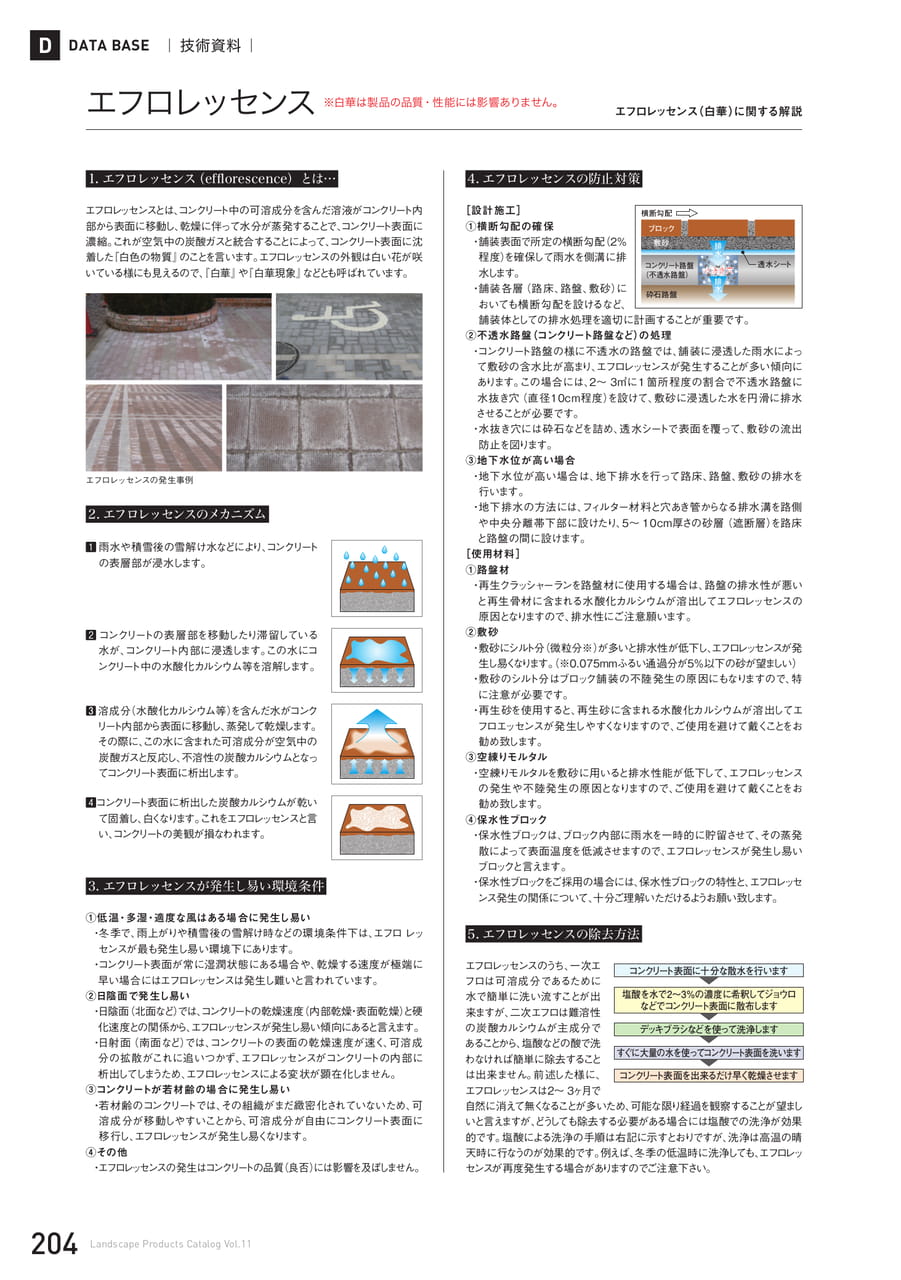 技術資料 エフロレッセンス