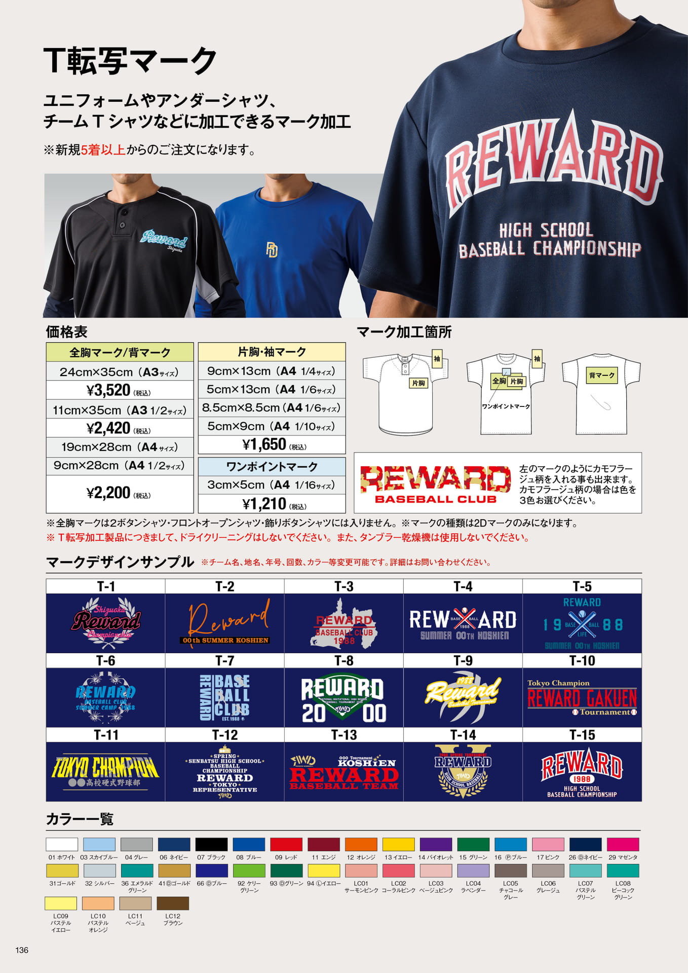 T転写マーク加工