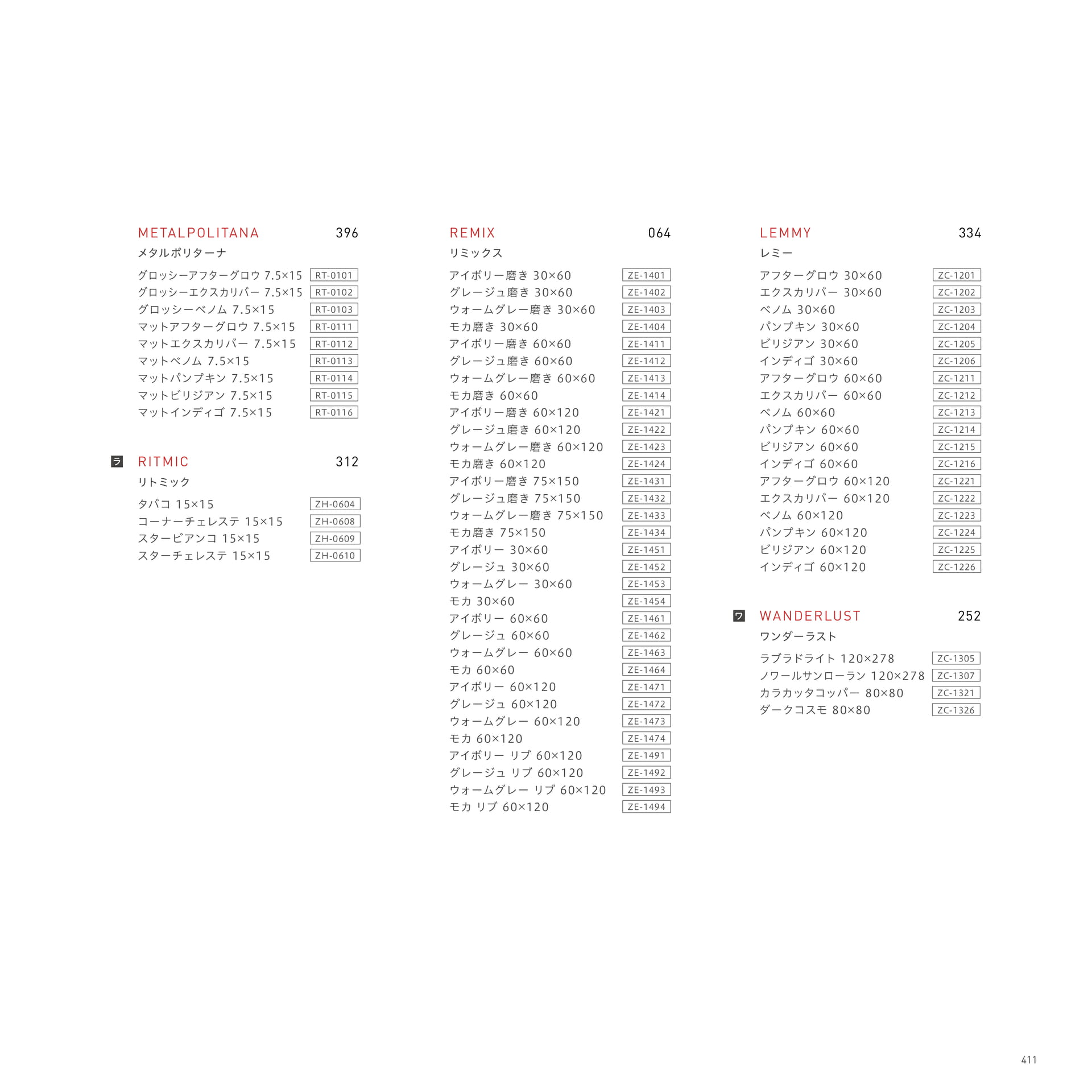 INDEX 50音順インデックス