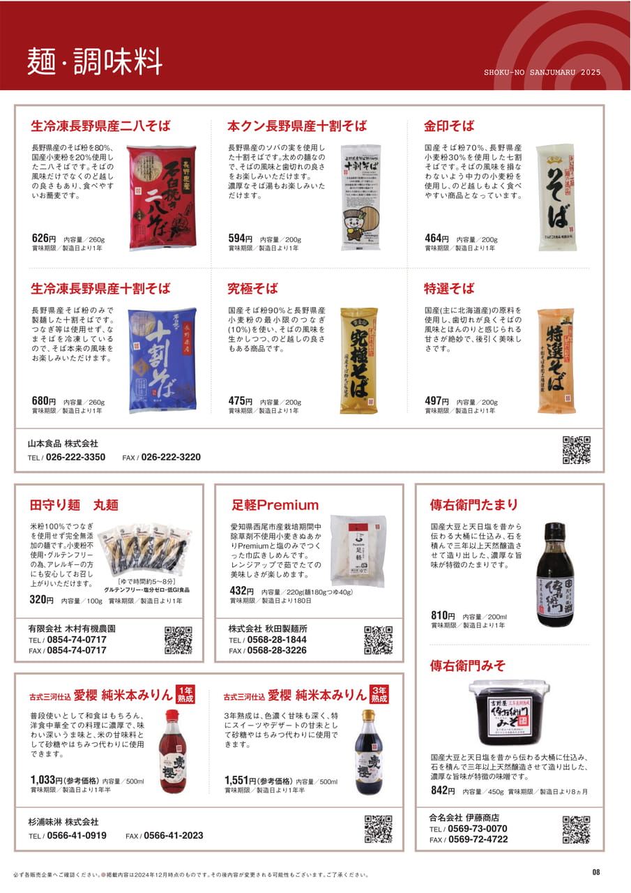Page ８　麺・調味料