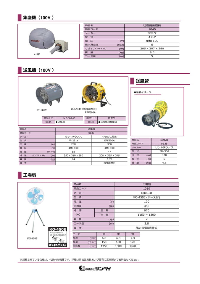 集塵機・送風機・工場扇