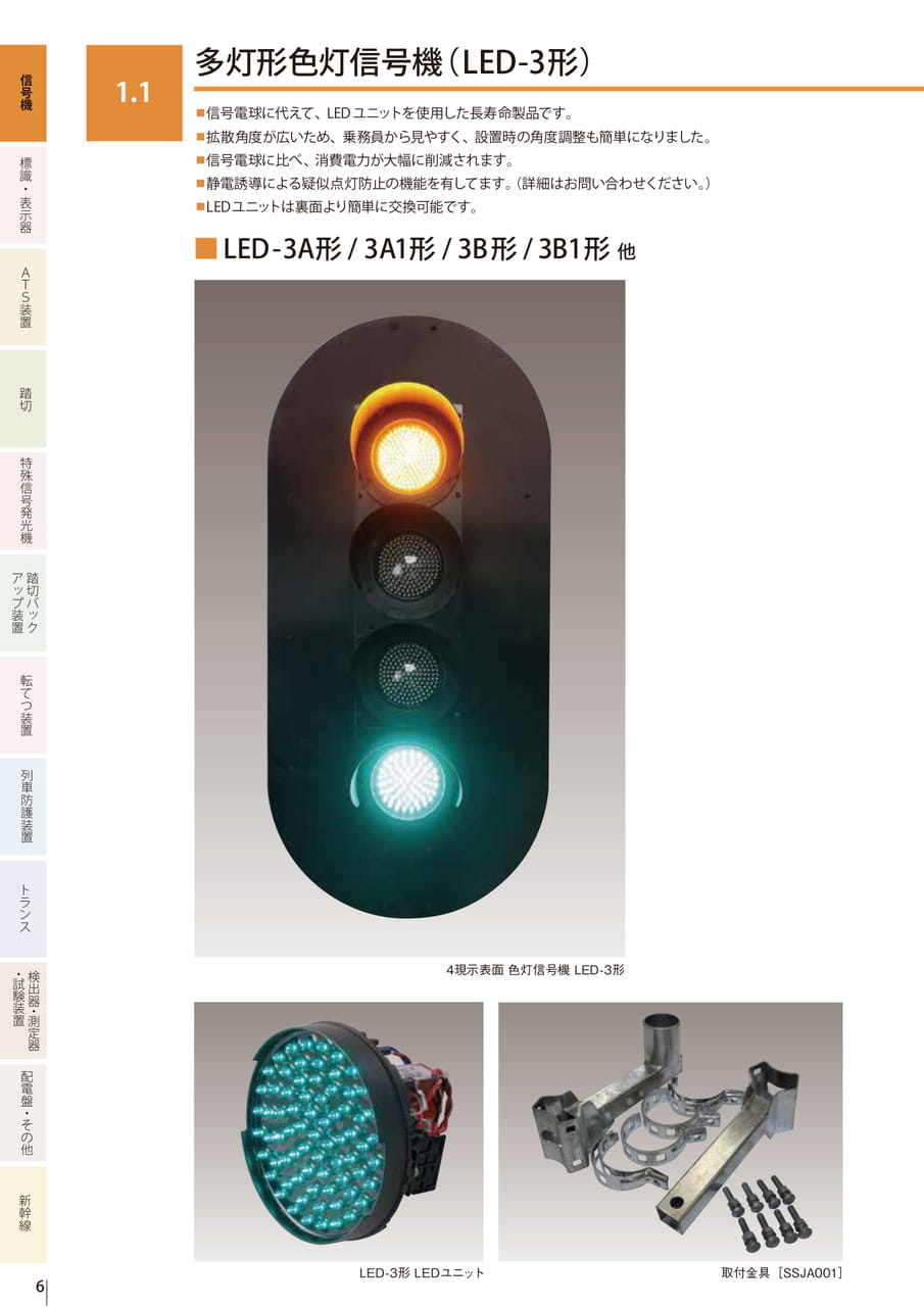 1.1 多灯型色灯信号機(LED-3形)