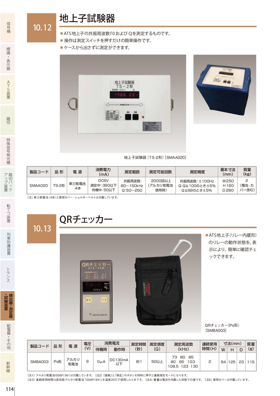 10.12 地上子試験器/10.13 QRチェッカー