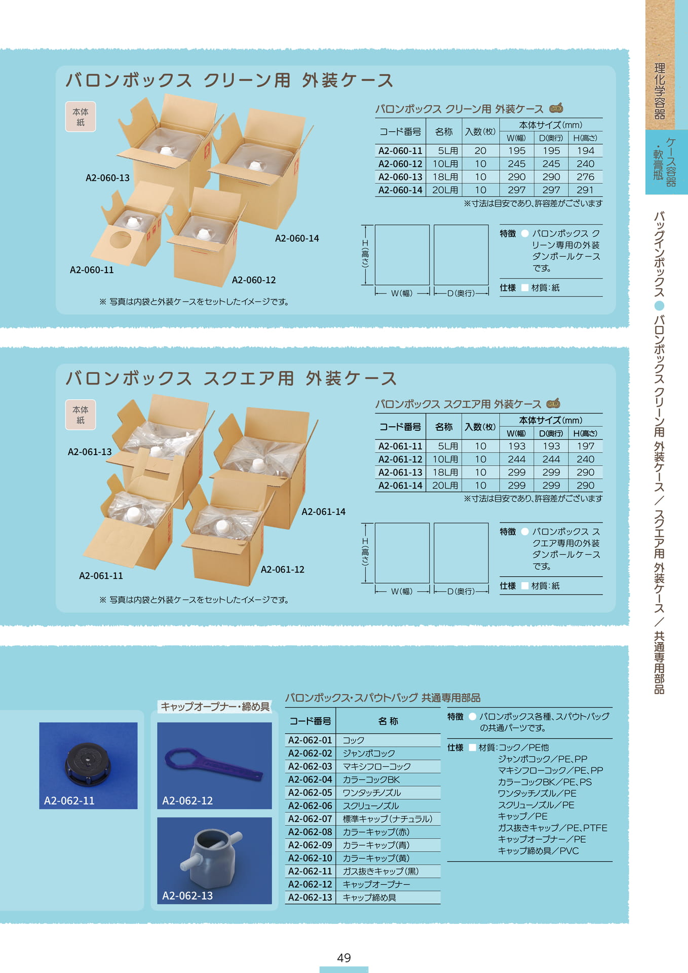 P.051 バッグインボックス A2-060②/A2-061②/A2-062② (表記上P.49)