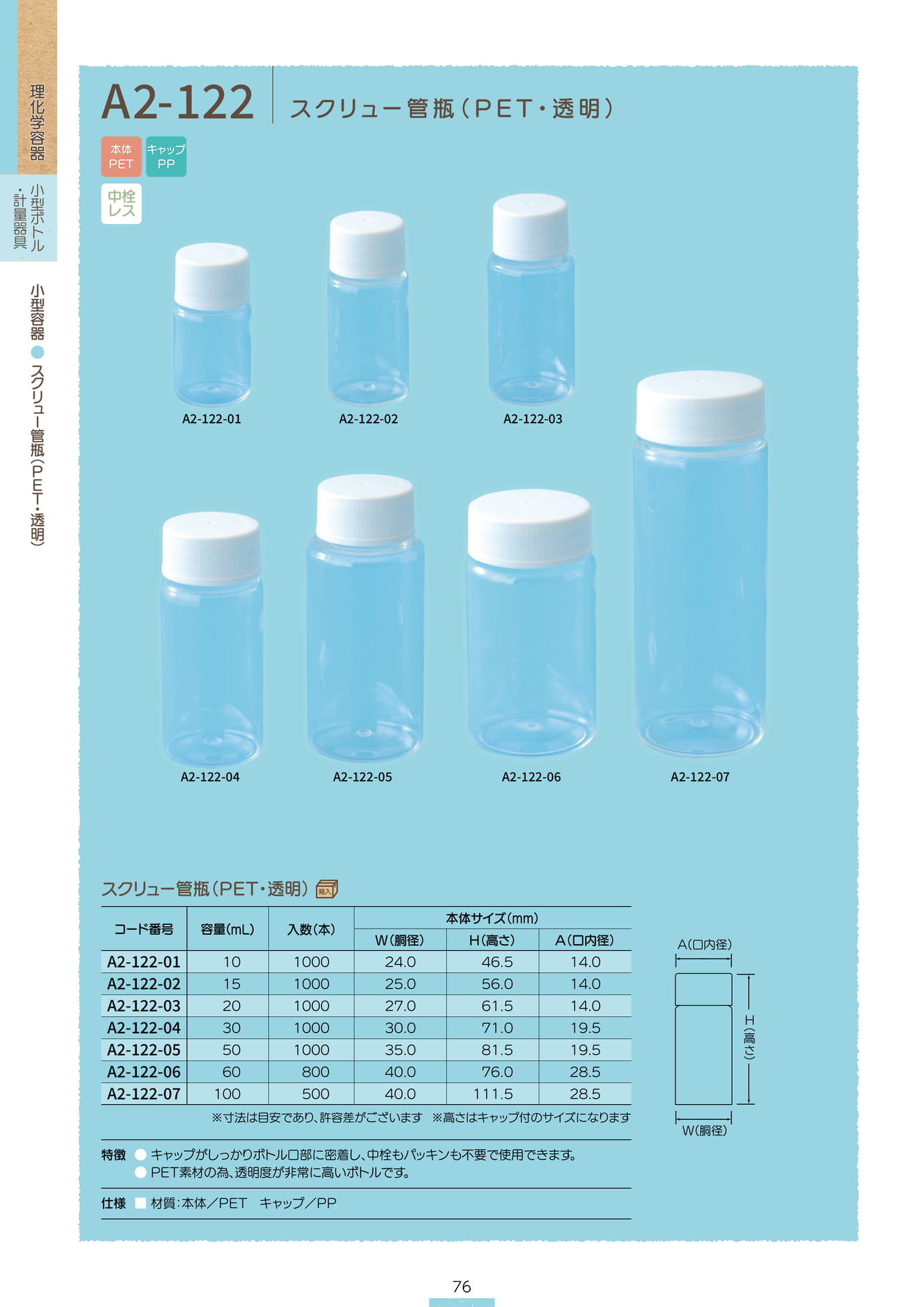 P.078 小型容器 A2-122 (カタログ上表記P.076)