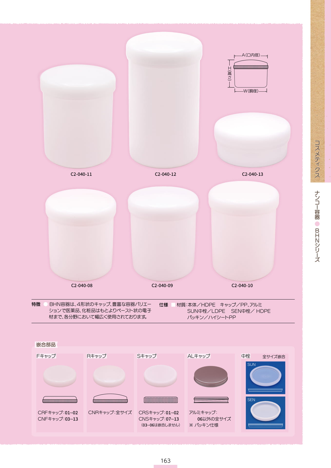 P.165 ナンコー容器 C2-040② (カタログ上表記P.163)