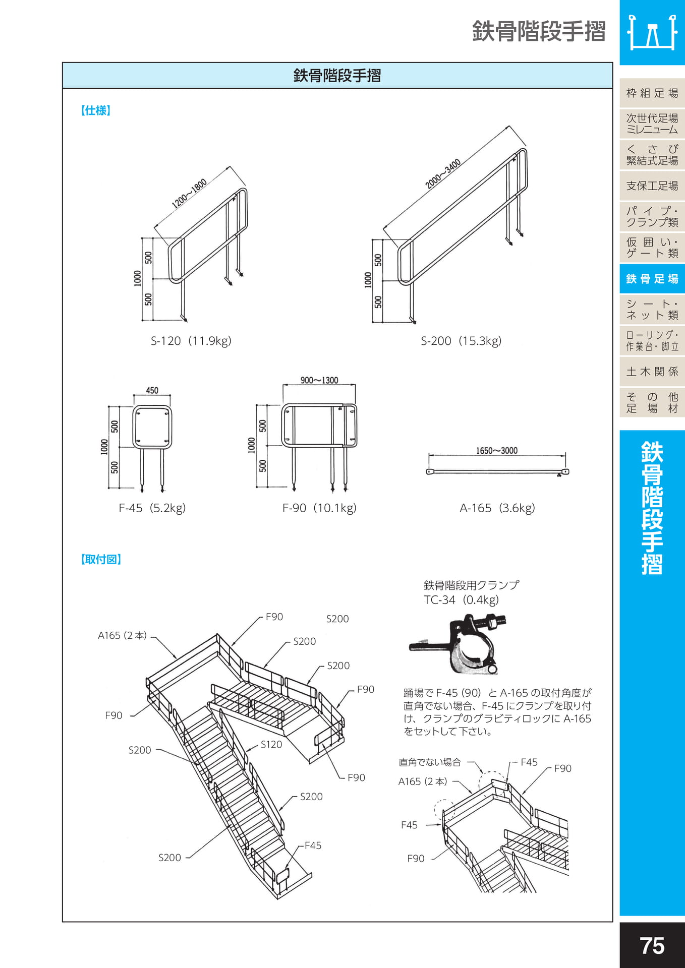鉄骨足場/鉄骨階段手摺