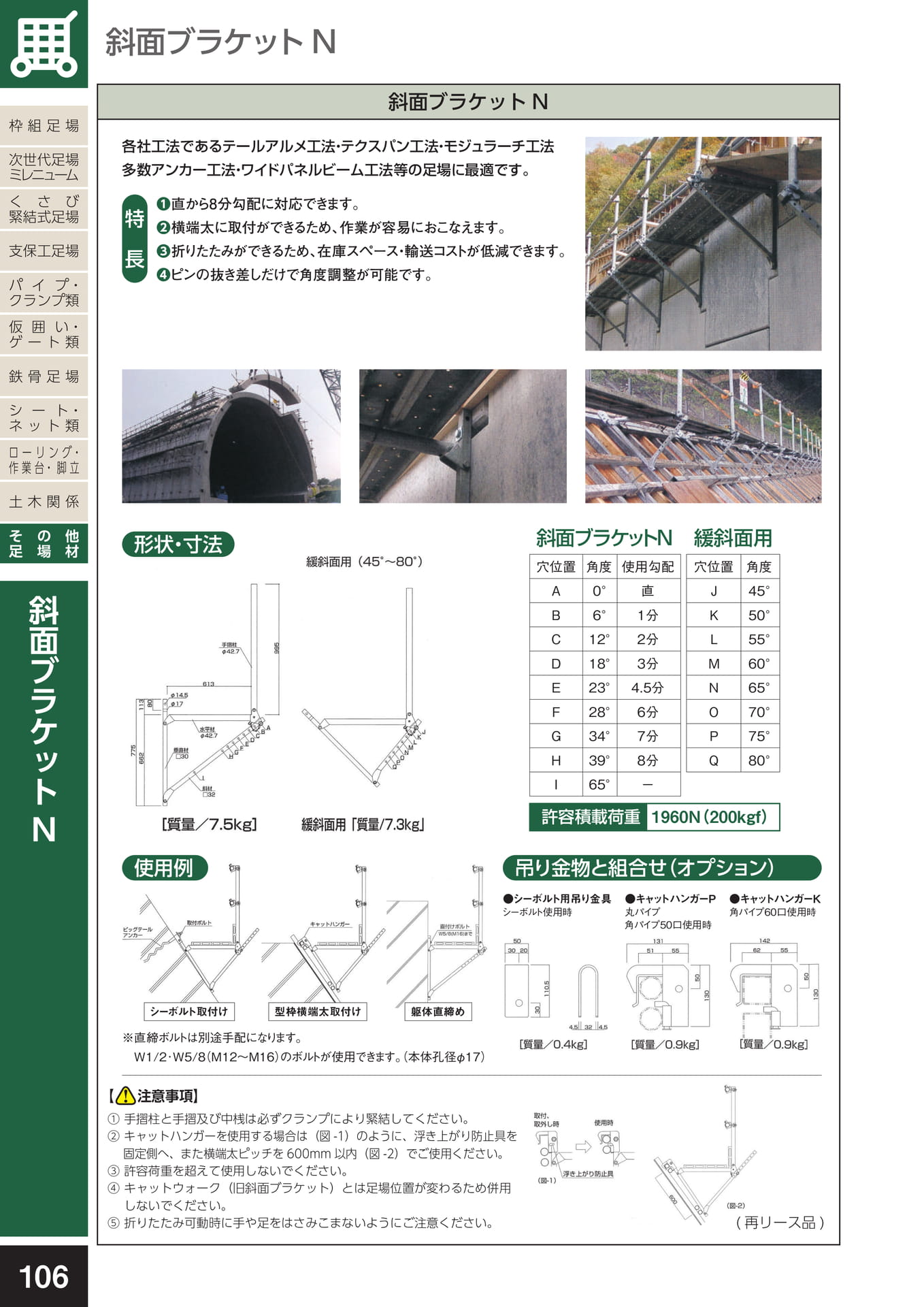 その他足場材/斜面ブラケットN