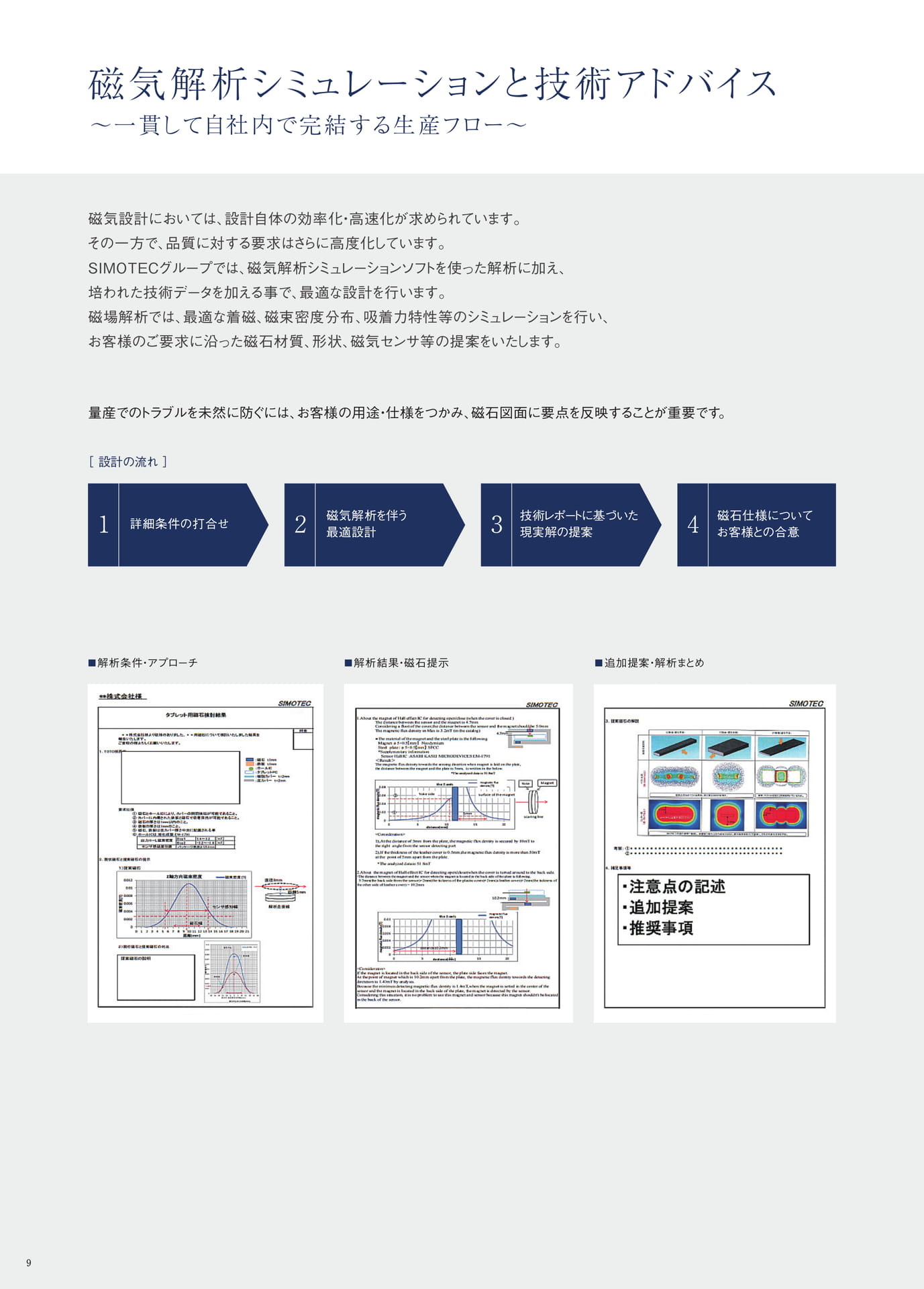 P.9　磁気解析シミュレーションと技術アドバイス　～一貫して自社内で完結する生産フロー～①