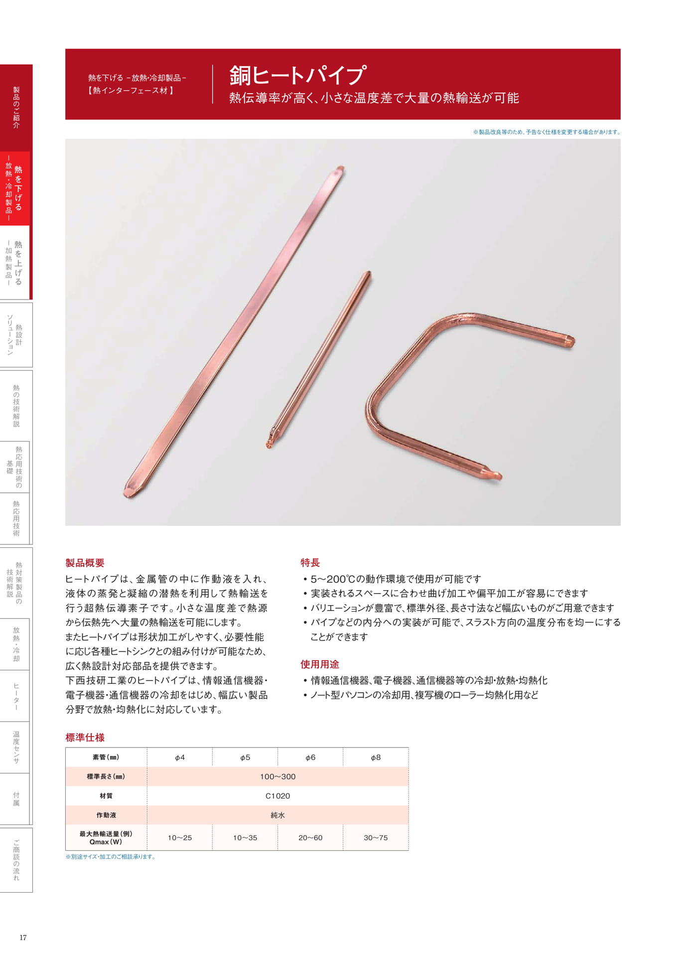 P.17　銅ヒートパイプ