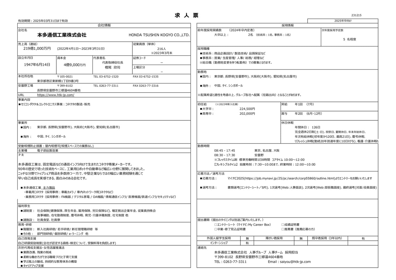 本多通信工業㈱