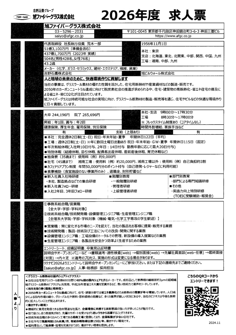 旭ファイバーグラス株式会社