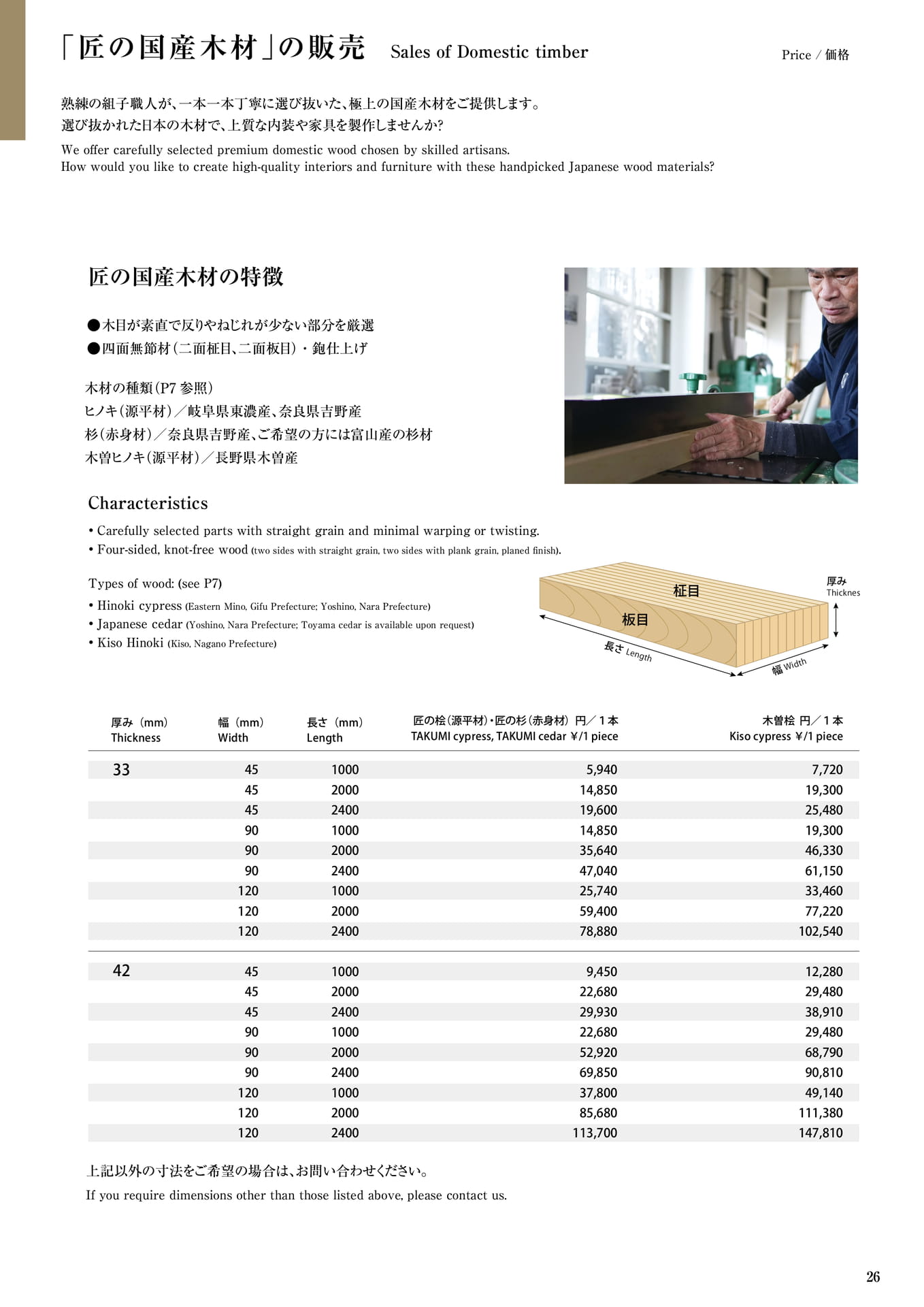 匠の国産木材 タニハタ総合カタログ価格表 26 組子細工