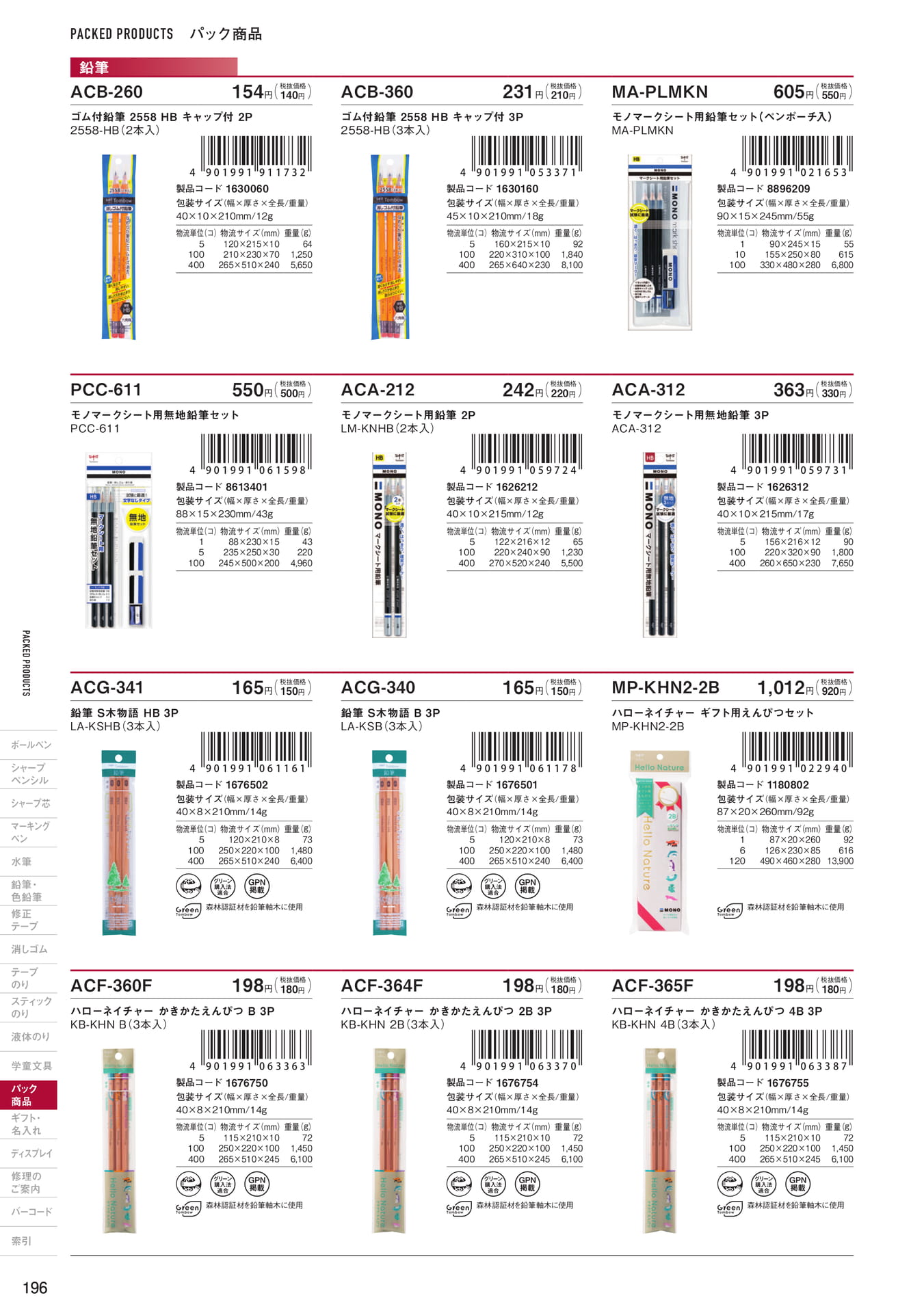 P196_パック商品_鉛筆