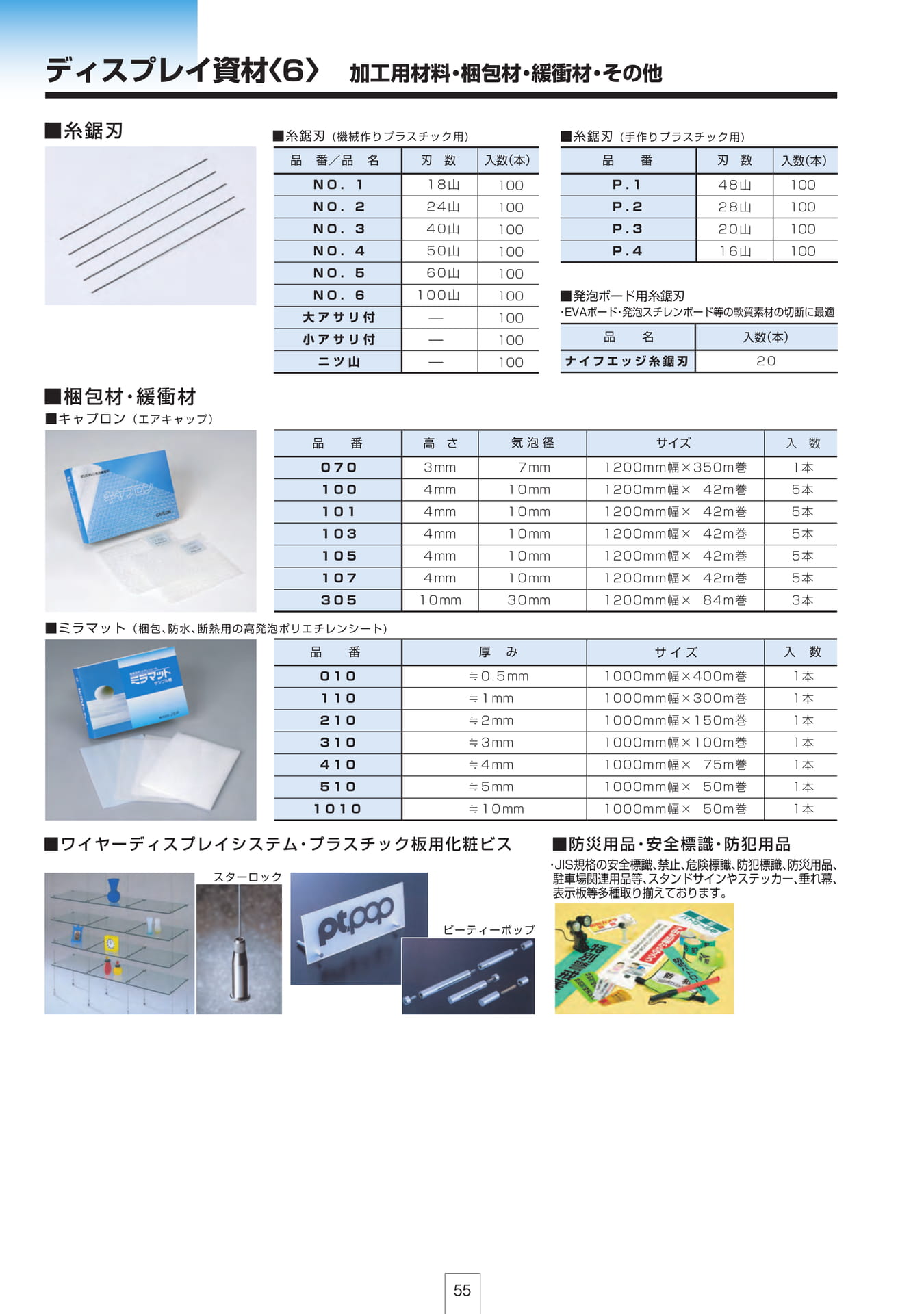 P55 ディスプレイ資材<6>加工用材料・梱包材・緩衝材・その他