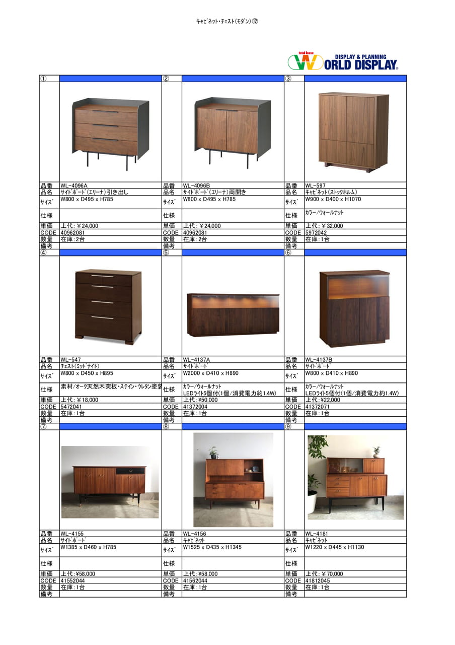 収納家具(キッチン・チェスト)⑫