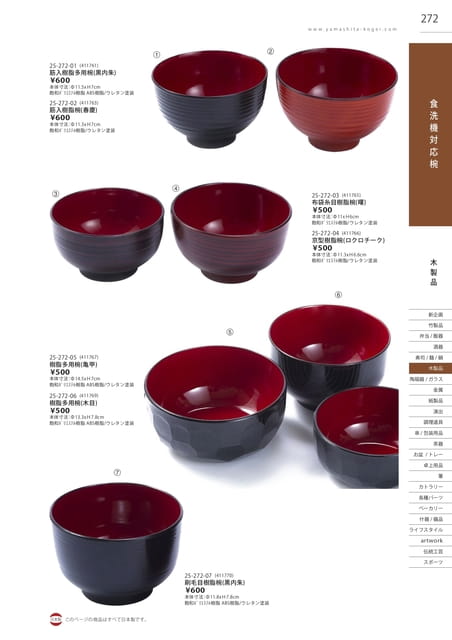 P272 木製品 - 食洗器対応椀（木製・樹脂）