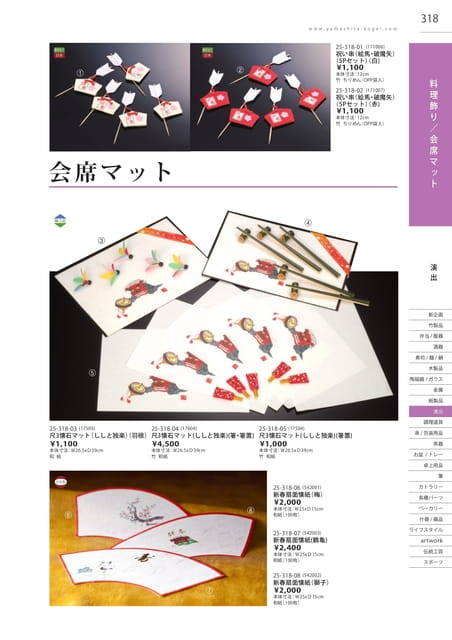 P318 演出 - 料理飾り／会席マット